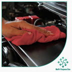 ZUPERIA Cotton Shop Towel – Multipurpose Cleaning Cloths (14" x 12" - Pack of 150 - Red) Reusable Shop Rags for Automobiles, Industrial, Restaurants, Garage, and Homes