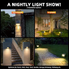 3 Brightness Modes Solar Outdoor Lights, 360 Degree Adjustable Lighting Angle with 40 LED's, Spotlights Outdoor Waterproof Auto On or Off Solar Garden Lights 8 Pack