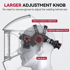 ARCCAPTAIN 3.94"X3.66" Welding Helmet Auto Darkening, 1/1/1/1 Top Optical Clarity Large Viewing Screen Solar Power Welding Hood with 4 Arc Sensor, Wide Shade 4-5/5-9/9-13 for TIG MIG ARC Welding CUT