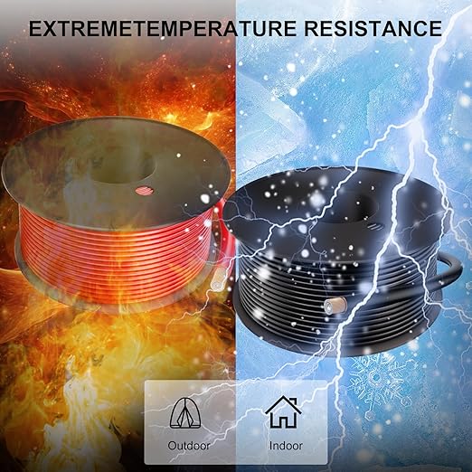 12 Gauge Electrical Wire 2 Pack Total 100ft-Black 50 ft and Red 50 ft Soft Flexible Copper-Clad Aluminum(CCA) 12 AWG PVC Wire for Lamp, Household Appliances RC Toys, Models, Auto, Electronics