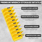 80PCS Modular Wrench Organizer Wrench Holder - Wrench Tool Organizers for Tool Drawer Storage, Wrench Storage Set with Metric & SAE Label, Wrench Rack Tool Gift for Professional Mechanics, Yellow