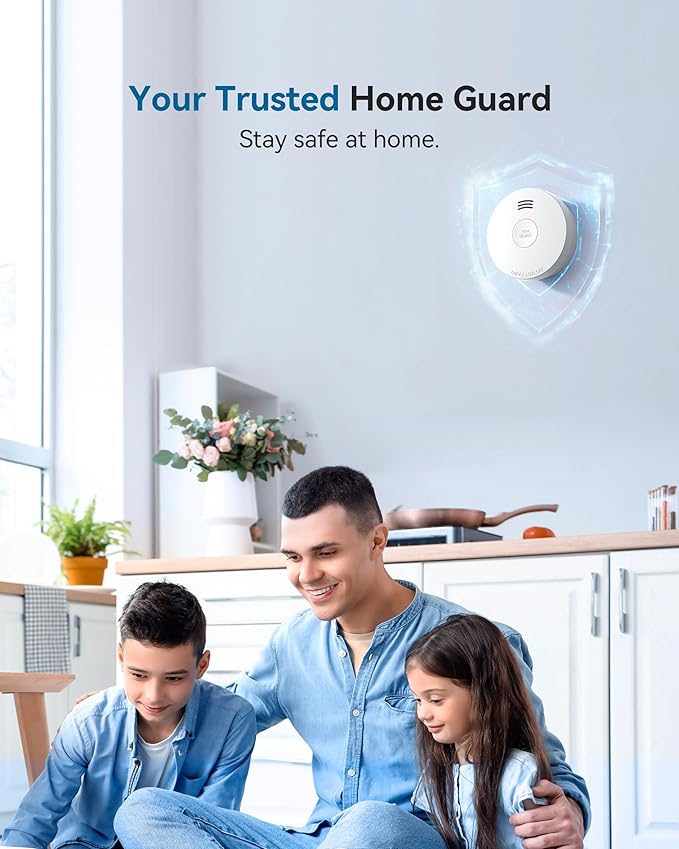 SITERWELL Smoke Detector, Smoke Detector 10 Year Battery with Photoelectric Sensor, Fire Alarm with Low Battery and Fault Warning for House and Bedroom, UL217-9th Listed, GS525A, 6 Packs