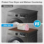 Washer and Dryer Covers for the Top,23.6'' x 19.7'' Silicone Dust Pad for Laudry Machine & Dryer,Non-slip Heavy Duty Waterproof Counter Top Protector Guards for Landry & Kitchen,Brown