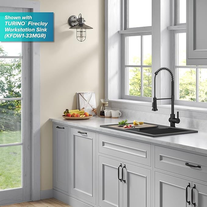 KRAUS Britt Touchless Sensor Commercial Single Handle Pull Down Kitchen Faucet in Matte Black, KSF-1691MB