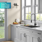 KRAUS Britt Touchless Sensor Commercial Single Handle Pull Down Kitchen Faucet in Matte Black, KSF-1691MB