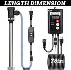 2000W Bathtub 316SS Immersion Water Heater with Temp Control & GFCI – Submersible Electric Heater for Above-Ground Pool, Bucket, Baptistry, Spa, Hot Tub, Baptismal Pool and Inflatable Pool