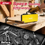 38Pcs Tools Set Packaged with Heavy-duty Tool Box, Include Screwdriver Bits, Nut Driver, Mini Ratchet Wrech, Quick change adapter,Tape Measure,Pliers Wrench and Bit Holder for Home Repairs