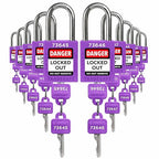 TRADESAFE Lockout Tagout Locks Set - 10 Purple Loto Locks, Lockout Locks Keyed Different, 2 Keys Per Lock, OSHA Compliant Lock Out Tag Out Padlocks, Safety Padlocks for Electrical Lockout Tag Out Kits