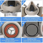 Reusable Respirator Mask with 6001 Filters - 2 Sets Paint Mask Respirators for Chemical,Gas Dust Mask with Goggles for Epoxy Resin Painting Spraying Sanding Welding Woodworking