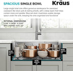 KRAUS Standart Pro 30 -inch Undermount Single Bowl 16 Gauge Stainless Steel Kitchen Sink, KHU100-30