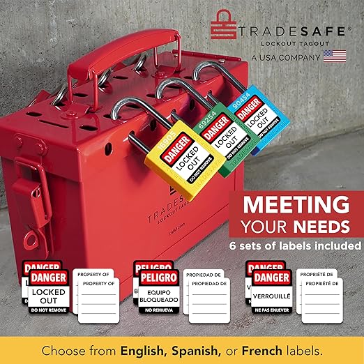 TRADESAFE Lockout Tagout Locks Set - 10 Black Lockout Locks Keyed Different, 2 Keys Per Loto Lock, OSHA Compliant Lock Out Tag Out Padlocks, Safety Padlocks for Electrical Lockout Tag Out Kits