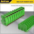 HURRICANE Plier Organizer Rack, 10-Slot Pliers Rack with Non-Slip Rubber Base, Tool Organizer, Tool Drawer Toolbox Storage, Green, Extendable Design, Fit 3” H, 1 Pack