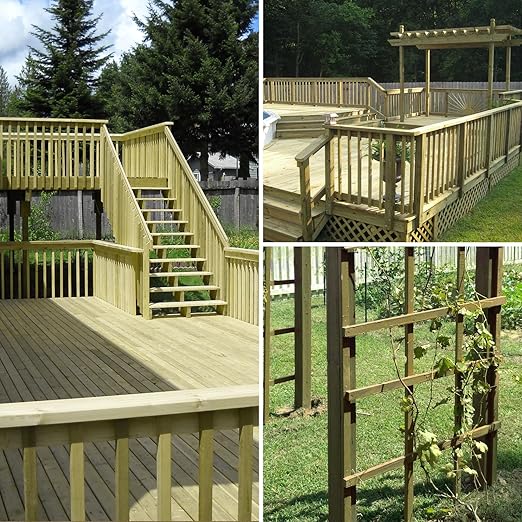 Wood Screws 2-1/2 Inch, FIXLINK Deck Screws #10 x 2-1/2", 310 PCS, Epoxy Coated, T25 Star Bit Above 1500 Hour Salt Spray Coating Outdoor Decking Screws Excellent Rust Resistant for Wood Fence, Green