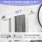 YACVCL 10 Pieces Brushed Nickel Bathroom Hardware Accessories Set, 27.5 Inch Towel Bar Set SUS304 Stainless Steel Towel Holder Set for Bathroom,Wall Mounted Towel Rack Set