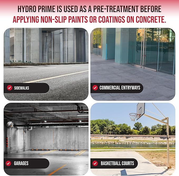 Hydro Prime - Moisture Barrier and Penetrating Sealer for Concrete & Masonry Floors - Primer for Long-Lasting Paint & Coating Protection (1 Gallon)