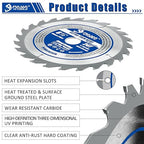 6-1/2-Inch 24-Tooth Circular Saw Blade, 0.059" Ultra Thin Kerf Blade 20mm Bore (16mm Reduction Ring Included),TCT ATB Framing Blade for Wood Fast Cutting