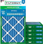 Filterbuy 14x25x2 Air Filter MERV 13 (MPR 1900) Health Defense Replacement (6-Pack), Electrostatic Pleated HVAC AC Furnace Filters, Made in USA (Actual Size: 13.50 x 24.50 x 1.75)