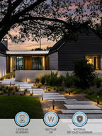 LEONLITE Low Voltage Path Lights, 3W LED Landscape Pathway Lights, Outdoor Landscape Lighting for Driveway, Garden, Aluminum, 12-24V AC/DC, ETL, IP65 Waterproof, 3000K Warm White, Black, Pack of 6