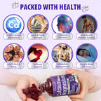 Calcium Magnesium Zinc Gummies Sugar-Free with Vitamin D3 B6 B12,High Absorption Calcium Magnesium Supplement,Bone, Muscles,Calm Mood,Sleep Support for Kids adults,90 Count Vegan Blueberry Flavor