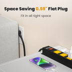 12 Outlet Long Power Strip, 2100 Joules Surge Protector, 6FT Power Cord, Wide Spaced Outlet Power Bar, Overload Protection Switch, Industrial Heavy Duty for Work Bench, Shop, Garage, 2 Pack…