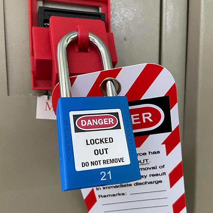 SAFBY Lockout Tagout Locks, Safety Padlock, Keyed Differently Loto Safety Padlocks for Lock Out Tag Out Kits Station (Blue 21-30)
