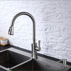 GAGALIFE Soap Dispenser for Kitchen Sink (Brushed Nickel) and Extension Tube Kit, Complete Brass Head, 40" Silicone Tube Connect to The Soap Bottle Directly, Say Goodbye to Frequent Refills