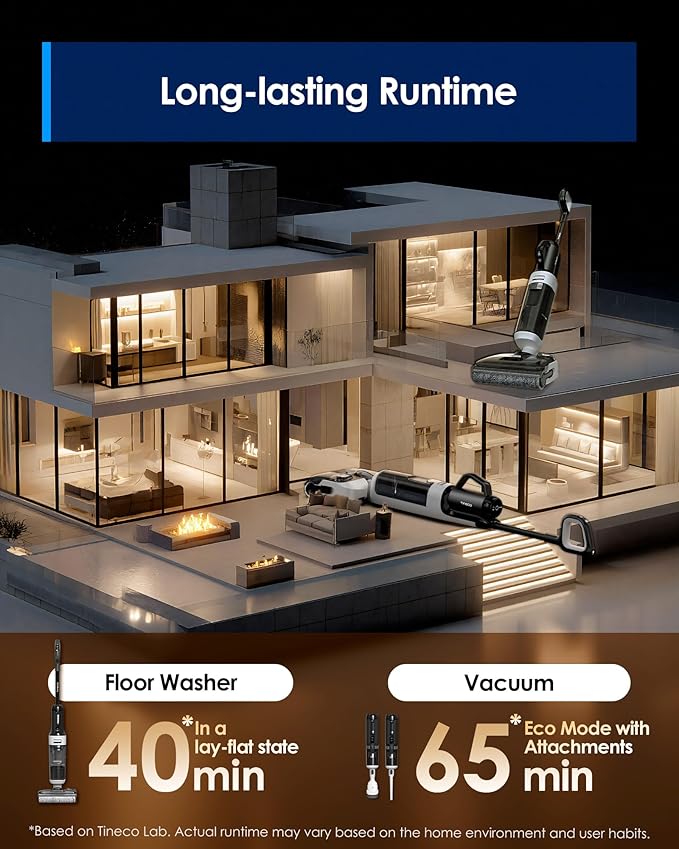 Tineco Wet Dry Vacuum Cleaners, Floor One Switch i5 Stretch Breeze 2-in-1 Cordless Vacuum for Multi-Surface, 20KPa Powerful Floor Cleaner Mop with Long Runtime