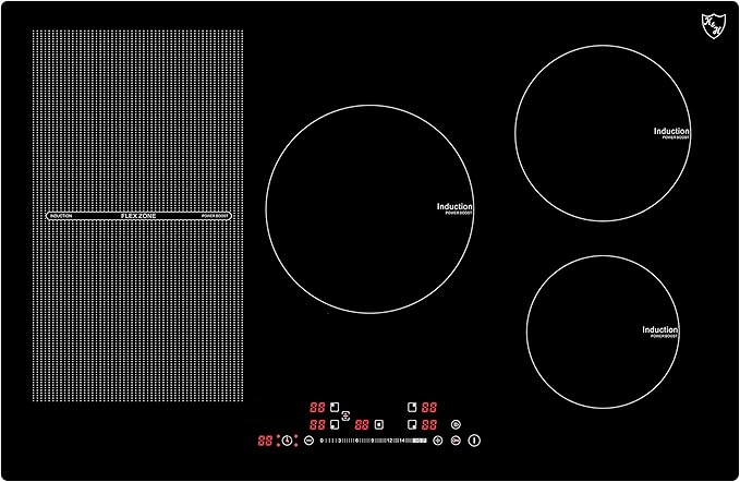 K&H SIGNATURE SERIES 5 Burner 31.5 Inch Built-in Induction Electric Stove Top Ceramic Cooktop Touch Control 240V 9200W IN30-9200FLX