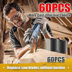 60PCS Oscillating Tool Blades, Professional Universal Titanium Oscillating Saw Blades Multitool Blades Kits for Wood Plastics Metal, Dewalt Ryobi Fein Milwaukee（2 titanium blade 58 wood blades）