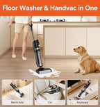 IMAGIC M3 Combo Wet Dry Vacuum Cleaner, 4-in-1 Cordless Vacuum Mop Combo for Multi-Surface, Lightweight & Handheld Vacuum Mop All in One with Edge Cleaning, Self-Cleaning & Hot Air Drying, Grey