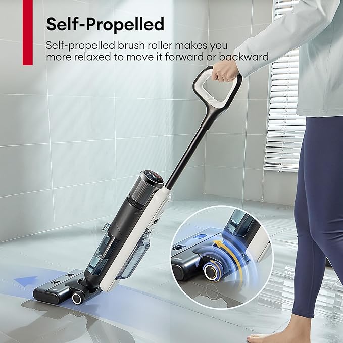 Ultenic Wet Dry Vacuum Cleaner, Cordless Vacuum Mop Combo with Self-Cleaning, 50min Runtime, Smart Mess Detection, Edge Cleaning, LED Display, 3-in-1 Floor Cleaner Machine for Hard Floor, AC1 Elite