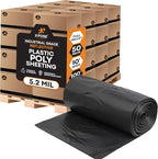 Xpose Safety Black Plastic Sheeting (Bulk Full Pallet 50 Packs) – 10' x 100' Rolls – Heavy Duty 5.2 Mil Poly Sheet – Waterproof, Dustproof, Vapor Barrier – for Construction, Painting, Industrial Use