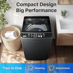 Portable Clothes Washing Machines 27 LBS Full Automatic Washer and Spinner Combo with 10 Program and 8 Water Level, Compact Laundry Wash Machine for Apartment RV Dorm, Grey