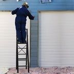 5 Step Ladder Adult Portable Folding Step Stool, Folding Aluminum Step Ladder with Double Padded Treads, Step Ladder with Handle for Home, Kitchen, Outdoor, 330 lb Weight Capacity - Black