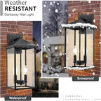 Darkaway Outdoor Wall Lights for House, 17 Inch Tall Exterior Lighting Fixtures Wall Mount Outdoor Porch Lights Outside Sconce Lights with Clear Glass for Patio Hallway Garage E12 Socket