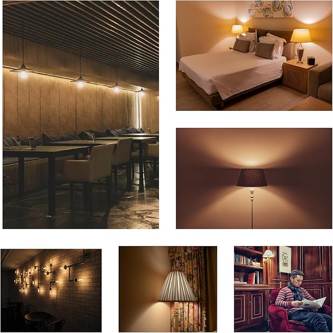 T10 7.3 Inch LED Bulb 6W (60W Equivalent) 2700K Warm White Edison Light Bulb 600lm Dimmable Long Tubular E26 LED Bulb for Rustic Pendant, Industrial Pipe, Wall Sconces, Chandeliers (4-Pack)