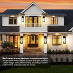 BesLowe Upgraded Motion Sensor Outdoor Wall Light, 18" Large Dusk to Dawn Porch Sconce Lantern, 3 Lighting Modes Exterior Fixture Wall Mount, Black Outside Light for House Garage