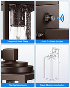 VIANIS Outdoor Wall Lights, 14.5" H Oil Rubbed Bronze Dusk to Dawn Outdoor Lighting, Porch Lights Outdoor with Seed Tempered Glass, Outside Lights for House, Porch, Doorway, Waterproof and Anti-Rust