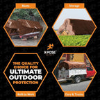 24' x 36' Super Heavy Duty 16 Mil Brown Poly Tarp Cover - Thick Waterproof, UV Resistant, Rip and Tear Proof Tarpaulin with Grommets and Reinforced Edges - by Xpose Safety