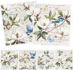Floral and Birds Swedish Dishcloths for Kitchen, 6 Pack Vintage Flower Reusable Paper Hand Dishing Towels Housewarming Gifts, Absorbent Dish Rags Decoration for Home Cooking Cleaning
