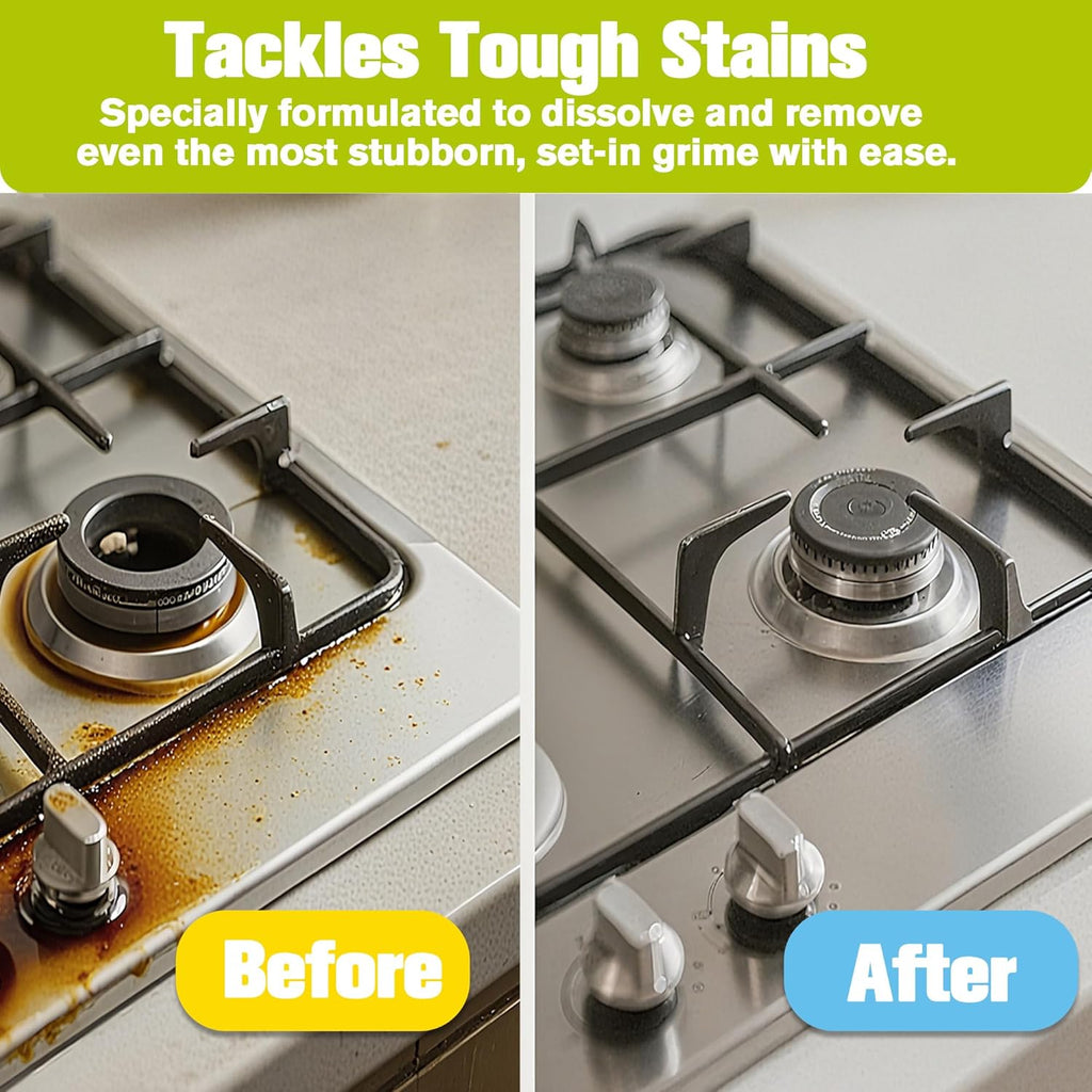 2-Pack Stainless Steel Cleaner Spray, Cleans & Polishes for Streak-Free Shine on Appliances, Range Hood, Sinks, Ovens, Refrigerators 33.8 Oz– Includes 2 Kitchen Sponges & 2 Mop Cloths, Lemon Scent