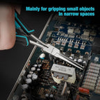 DURATECH 7" Long Reach Needle Nose Pliers, Extra Long Nose Pliers with Smooth Jaws, Small Needle Nose Pliers for Jewelry Making, Wire Bending and Small Object Gripping on Narrow Space