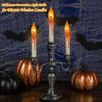 Halloween Flicker Flame Light Bulbs, 12 Pack C7 Orange Flickering Light Bulb, 1W E12 Flame Candelabra Bulbs for Candle Chandelier Outdoor String Lights Party Halloween Christmas Decoration