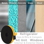 High Density Foam Weather Stripping Door Seal Strip Insulation Tape Roll for Insulating Door Frame, Window, Air Conditioner Self Adhesive Sealing Weatherstrip Dustproof (1 in x 1/2 in x 20 Ft)