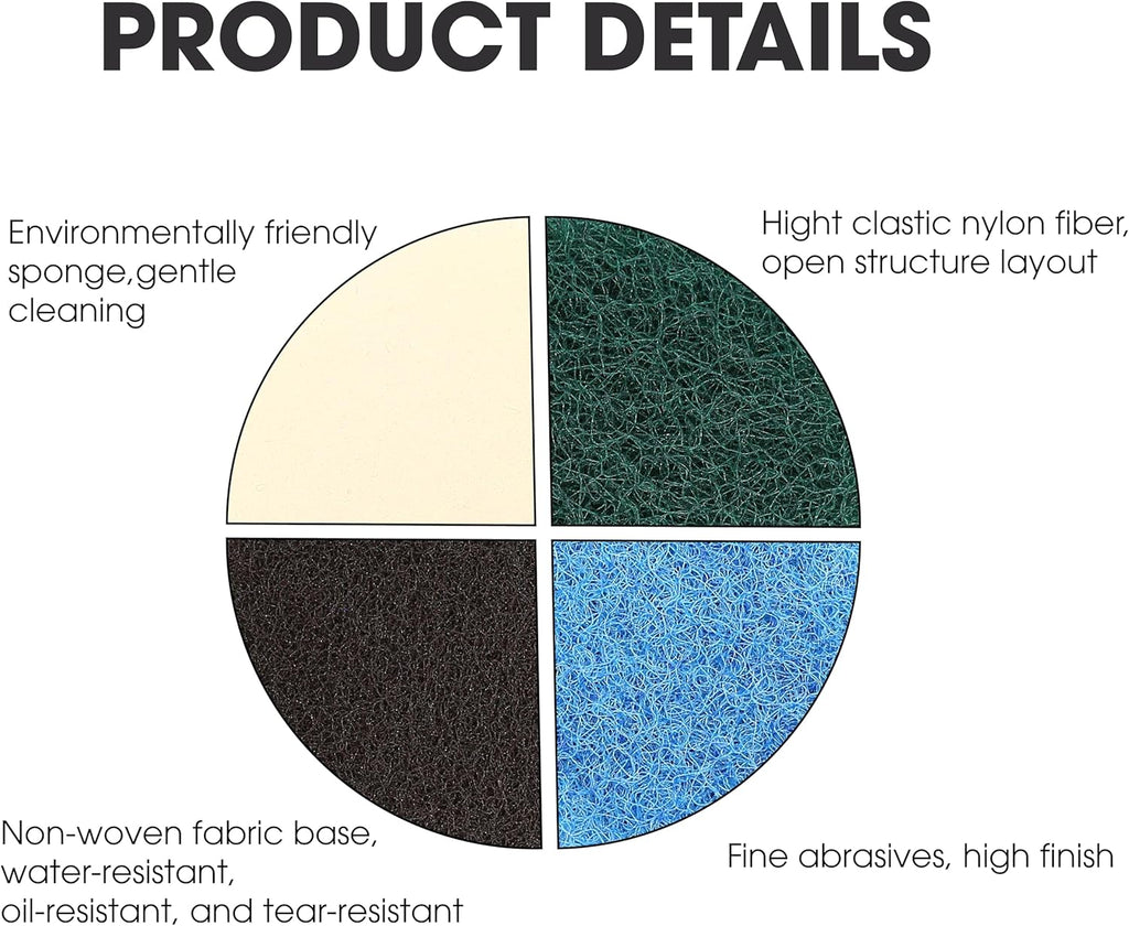 16pcs Power Scrubber Pad Set Compatible with Dremel Versa PC10 Ruby Horsepower Includes 4 Foam, 4 Kitchen, 4 Performance, 4 Microfibre Pads Electric Cleaning Tool Replacement Scouring Pads Accessories