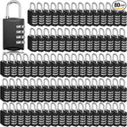 80 Pcs 4 Digit Combination Lock Bulk Small 4 Digit Combo Locks Waterproof Outdoor Combo Locker Black Keyless Number Padlock for Traveling Luggage Toolbox Gym Door Locker Suitcases Fence Cabinet