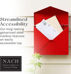 NACH Mailboxes for Outside Wall Mount, 10 x 10 x 4 inch Red Mail Boxes for House Outside, Waterproof Mailboxes for Outside - Chicago Style Mail Box