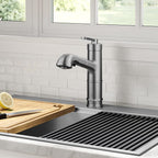 KRAUS Allyn Pull-Out Single Handle Kitchen Faucet in Spot-Free Stainless Steel, KPF-4103SFS