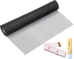 Window Screen Replacement Kit 57.8 Inch X 132 Feet Durable High Hardness Nanofibers Roll Screen Mesh Window Screen Repair Kit Black for Any Door and Window