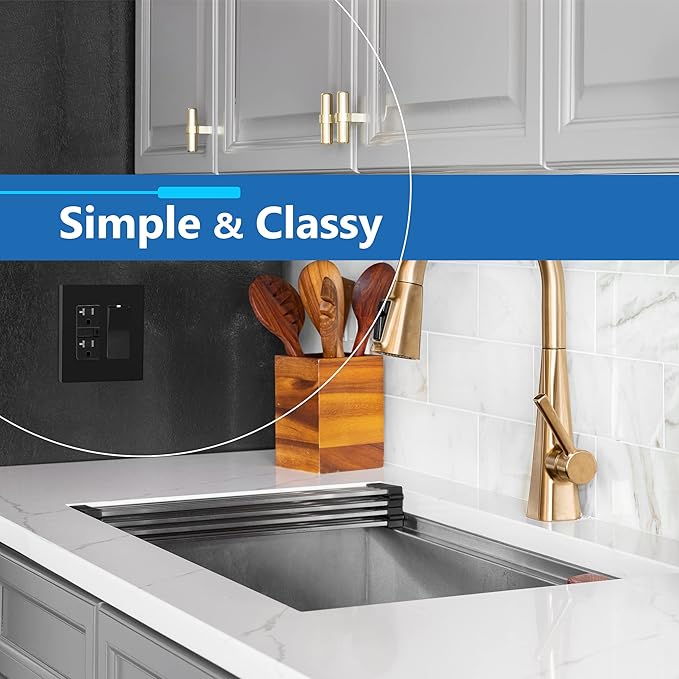 LIDER Matte Finish Double Decorator Switch Cover, Screwless Wall Plate, Mid-Size 2-Gang 4.88" x 4.92", Unbreakable Polycarbonate Thermoplastic, UL Listed, LSWP-32M-BK5P, Black, 5 Pack